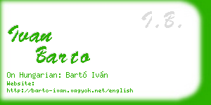 ivan barto business card